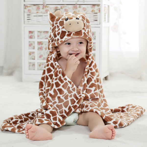 Giraffe Shaped Baby Hooded Bathrobe