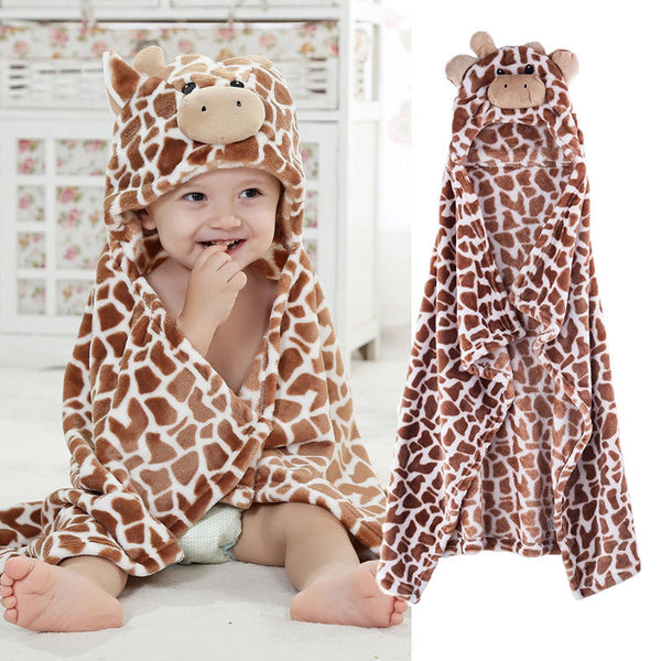 Giraffe Shaped Baby Hooded Bathrobe